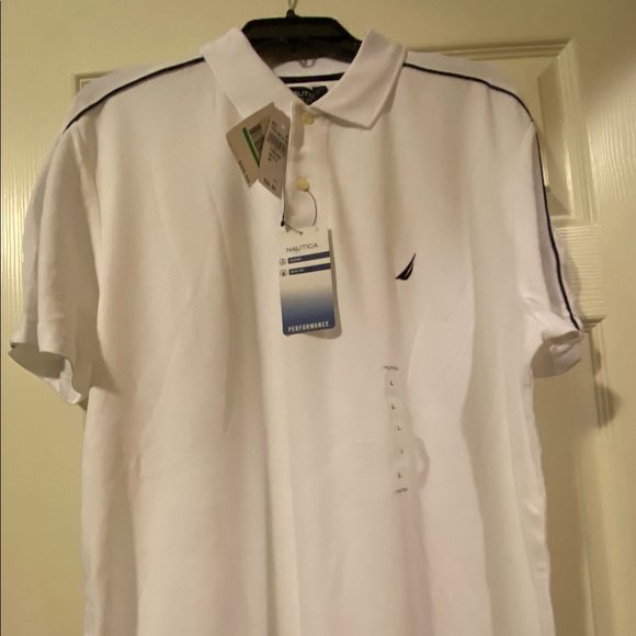 Nautica Other - NWOT Nautica Performance Polo, White, Blue. Sz L.